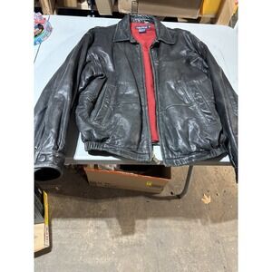 Nautica‎ Lambskin Leather Jacket - Quality Leather! Size XL Vintage Red Fleece